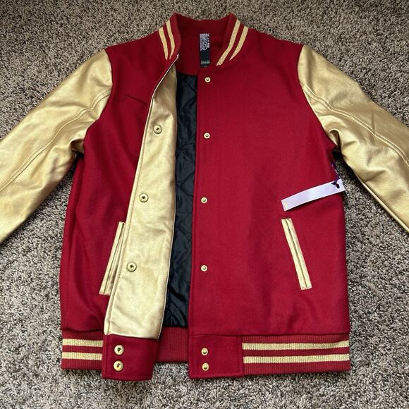 Vintage Sportier Brand Wool Varsity Bomber Jacket Size Medium 1990s - Picture 9 of 14